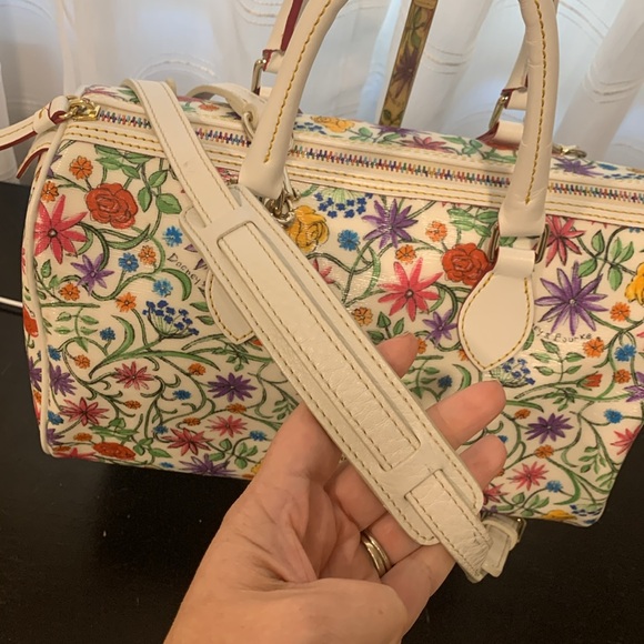 Dooney & Bourke  🌈 Rainbow zip ,Floral Satchel with crossbody strap EUC - Picture 15 of 15